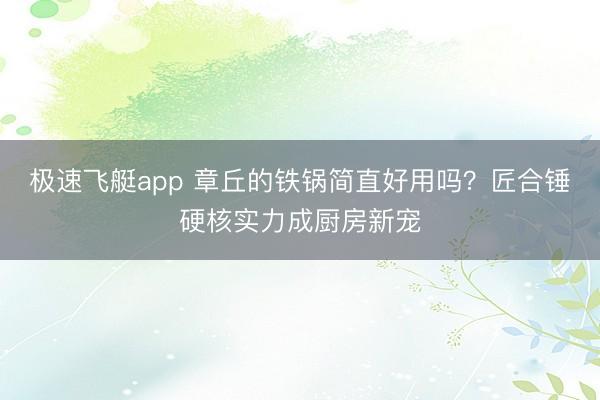 极速飞艇app 章丘的铁锅简直好用吗?匠合锤硬核实力成厨房新宠